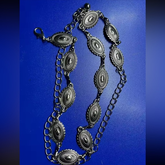 Vintage Silver Medallion Chain Belt main image 4
